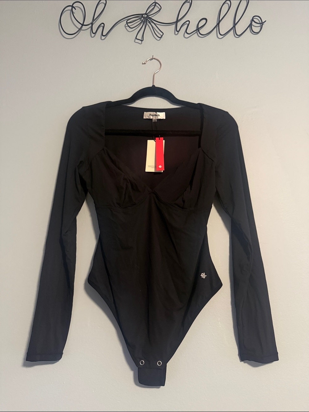 NWT Popilush Long-Sleeve Sweetheart Bodysuit